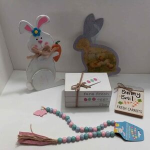 Easter Bunny Decor Set with Beads